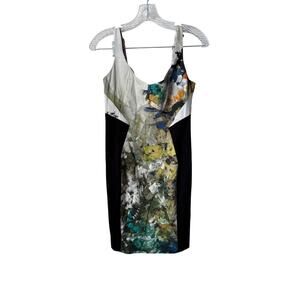 Black Halo Bodycon Abstract Dress Size 8